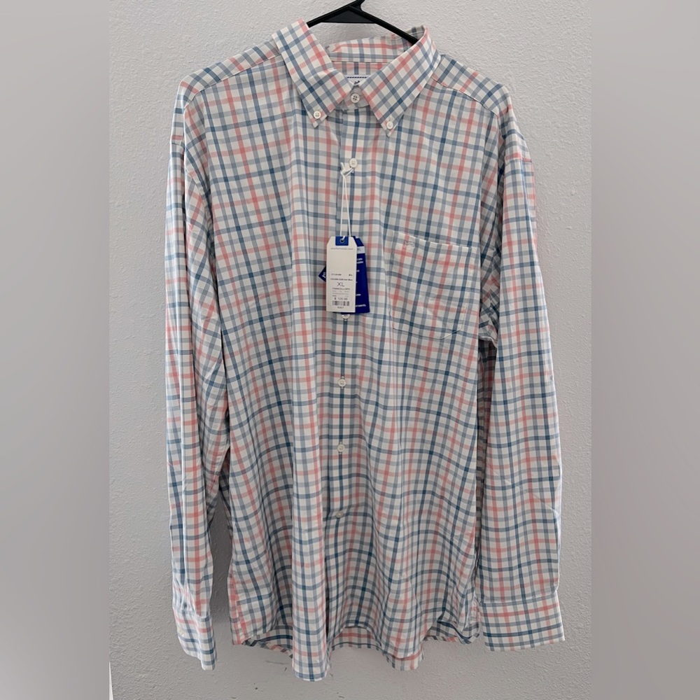 Pink/Blue/White Long Sleeve Button Up